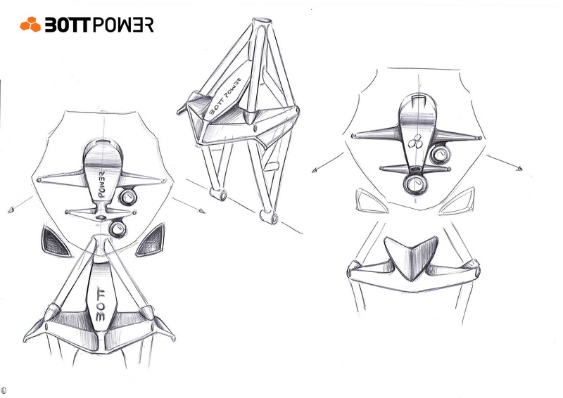 Propuestas de Rémy Roland para el diseño de la araña de la BOTT 1000 Morlaco.