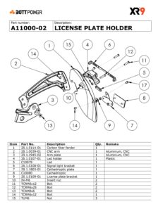 License plate holder for Yamaha XSR900