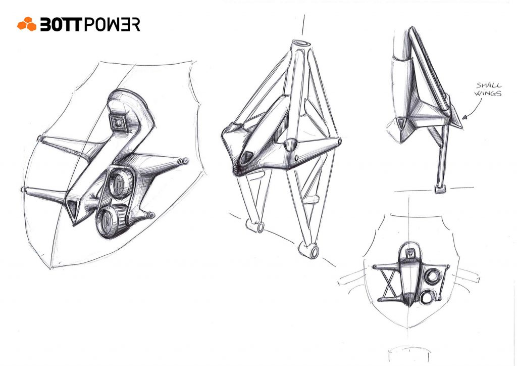 BOTT 1000 Morlaco stay bracket sketches by Rémy Roland